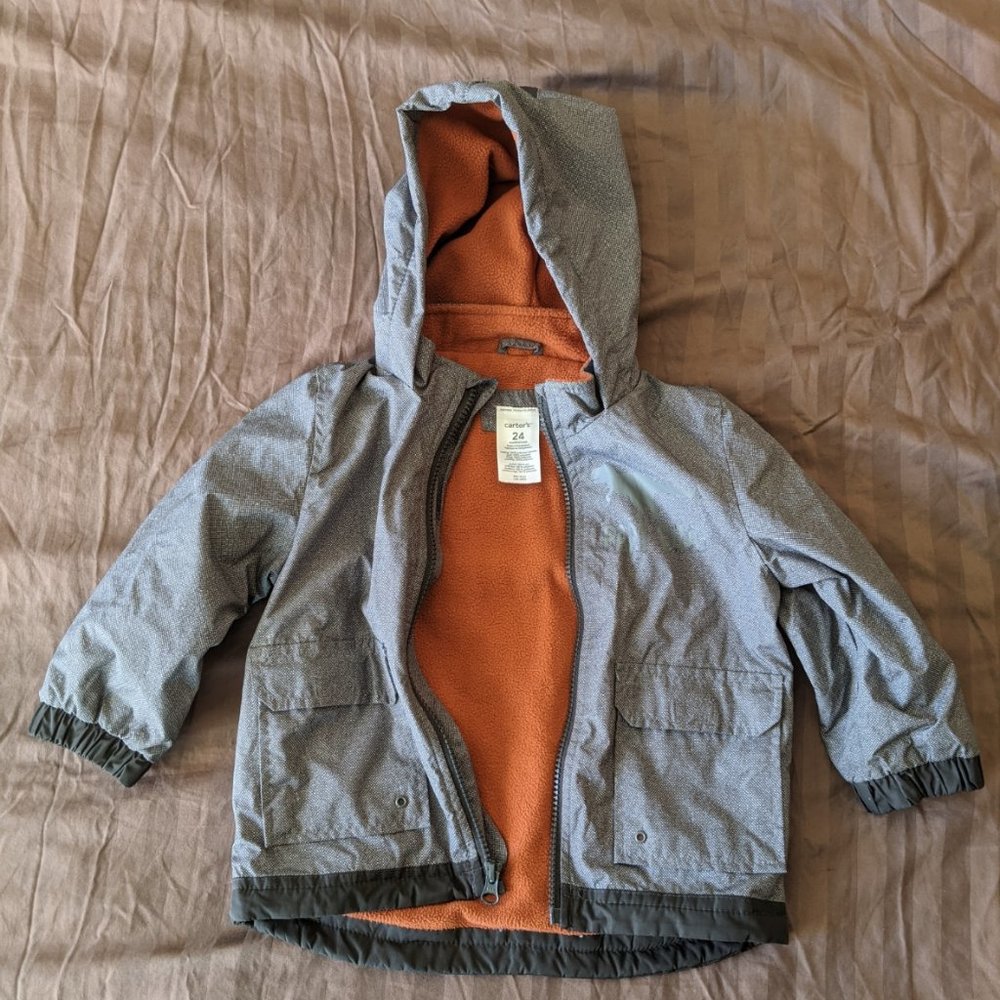 Boys Fall / Light Winter zip up, hooded jacket (24M, Carters)